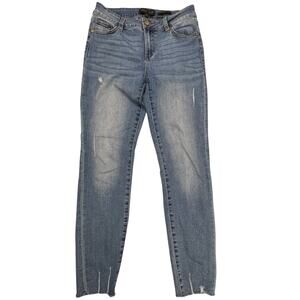 Kendall and Kylie Skinny Jeans Ultra Babe Distressed Blue Womens Size 28